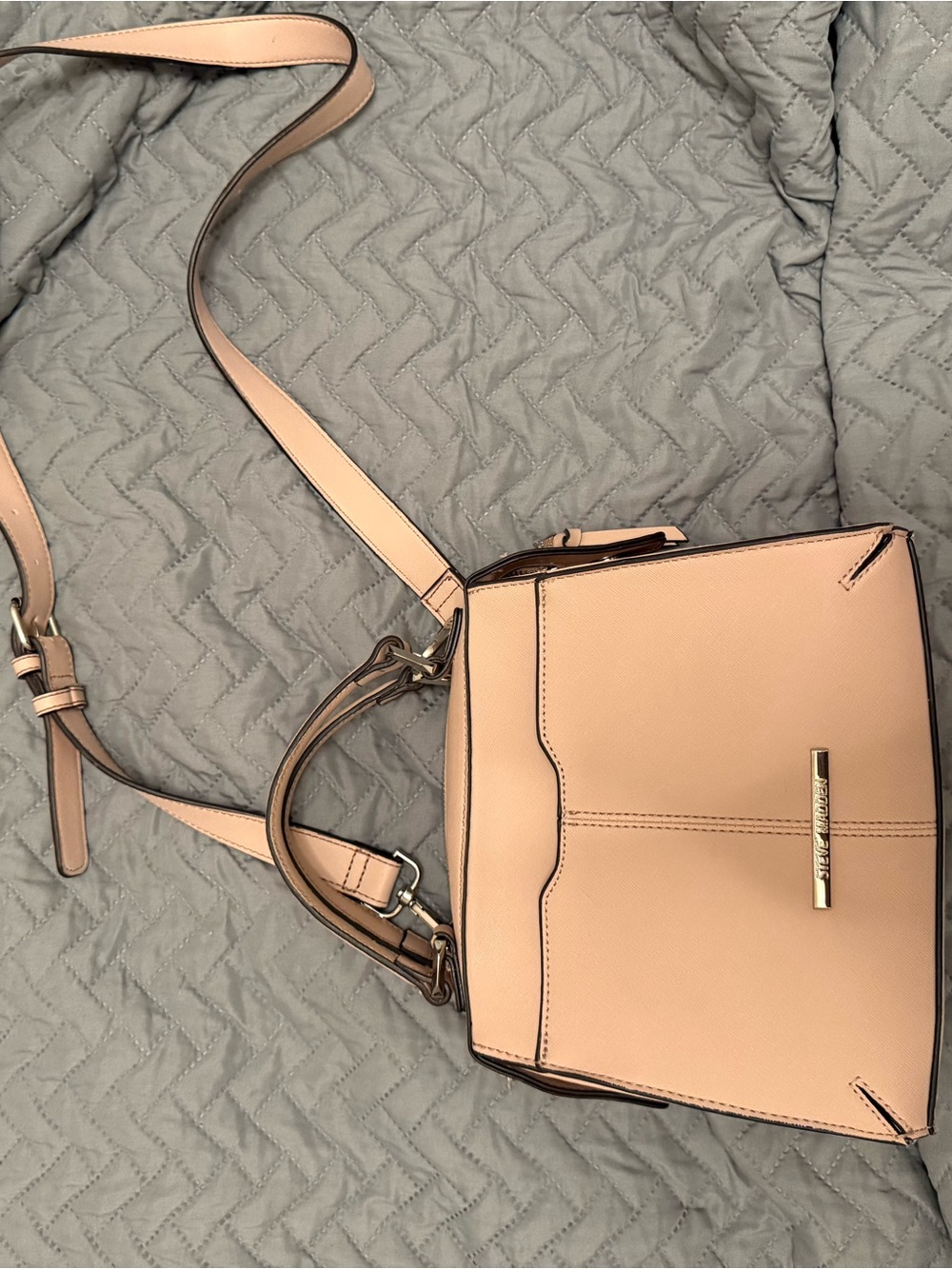 Peachy pink Leather Crossbody Handbag - Steve Madden